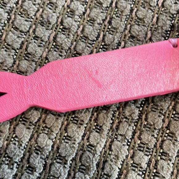 Lands’ End pink leather belt (sz m) - Picture 7 of 8